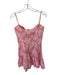 Karina Grimaldi Size S Pink & White Linen Floral Twist Front Pleated Hem Dress Pink & White / S