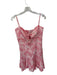 Karina Grimaldi Size S Pink & White Linen Floral Twist Front Pleated Hem Dress Pink & White / S