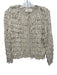 The Great Size 0 Light Beige Viscose Long Sleeve Fringe Tiered Cardigan Light Beige / 0