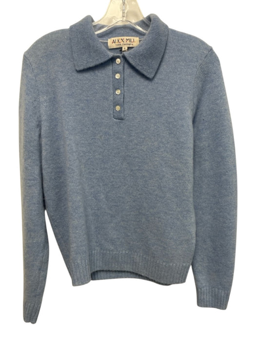 Alex Mill Size Small Light Blue Cashmere Long Sleeve Quarter Button Polo Sweater Light Blue / Small