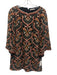 Alice + Olivia Size 4 Black, Pink, Green Polyester Long Flare Sleeve Dress Black, Pink, Green / 4