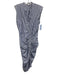 Veronica Beard Size 8 Blue & White Cotton Sleeveless Striped Ruched Dress Blue & White / 8