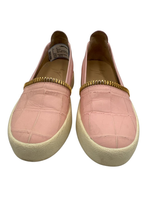Giuseppe Zanotti Shoe Size 35.5 Pink Leather Upper Zip Detail Slip On Shoes Pink / 35.5