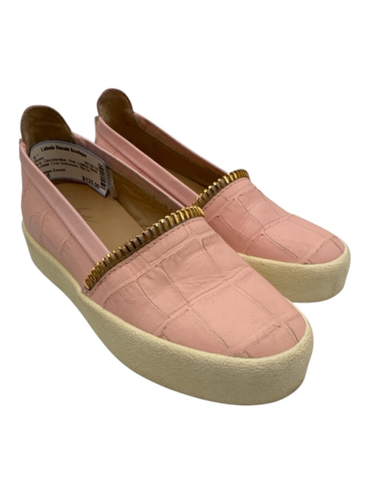 Giuseppe Zanotti Shoe Size 35.5 Pink Leather Upper Zip Detail Slip On Shoes Pink / 35.5