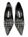 Manolo Blahnik Shoe Size 36 Black & White Canvas & Leather Pointed Toe Pumps Black & White / 36