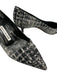 Manolo Blahnik Shoe Size 36 Black & White Canvas & Leather Pointed Toe Pumps Black & White / 36