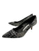 Manolo Blahnik Shoe Size 36 Black & White Canvas & Leather Pointed Toe Pumps Black & White / 36