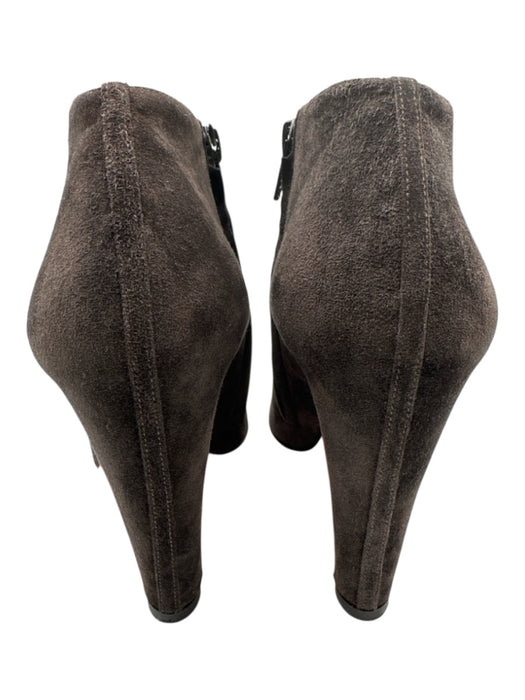 Christian Louboutin Shoe Size 36.5 Dark Brown Leather Suede Almond Toe Booties Dark Brown / 36.5