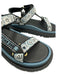 Christian Dior Shoe Size 36 Blue, White, Black Leather & Textile Velcro Sandals Blue, White, Black / 36