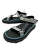 Christian Dior Shoe Size 36 Blue, White, Black Leather & Textile Velcro Sandals Blue, White, Black / 36