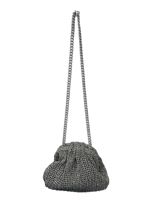 Maria La Rosa Silver Viscose Chain Strap Crochet Bag Silver / Small