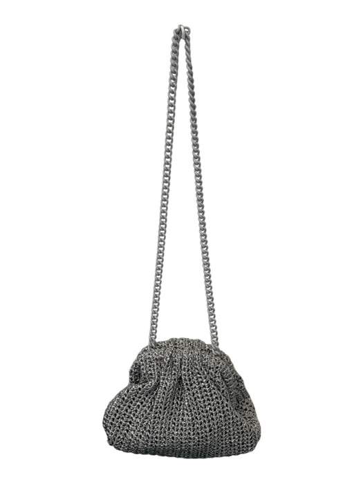 Maria La Rosa Silver Viscose Chain Strap Crochet Bag Silver / Small