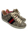 Gucci Shoe Size 34.5 Tan, Blue, Red Coated Canvas Metallic Guccissima Sneakers Tan, Blue, Red / 34.5