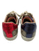 Gucci Shoe Size 34.5 Tan, Blue, Red Coated Canvas Metallic Guccissima Sneakers Tan, Blue, Red / 34.5