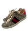 Gucci Shoe Size 34.5 Tan, Blue, Red Coated Canvas Metallic Guccissima Sneakers Tan, Blue, Red / 34.5