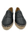 Chanel Shoe Size 36 Black & Beige Lambskin Jute Stitched Logo Espadrille Flats Black & Beige / 36