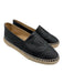 Chanel Shoe Size 36 Black & Beige Lambskin Jute Stitched Logo Espadrille Flats Black & Beige / 36