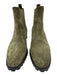 Manolo Blahnik Shoe Size 35.5 Green & Black Leather Upper Suede Chelsea Booties Green & Black / 35.5