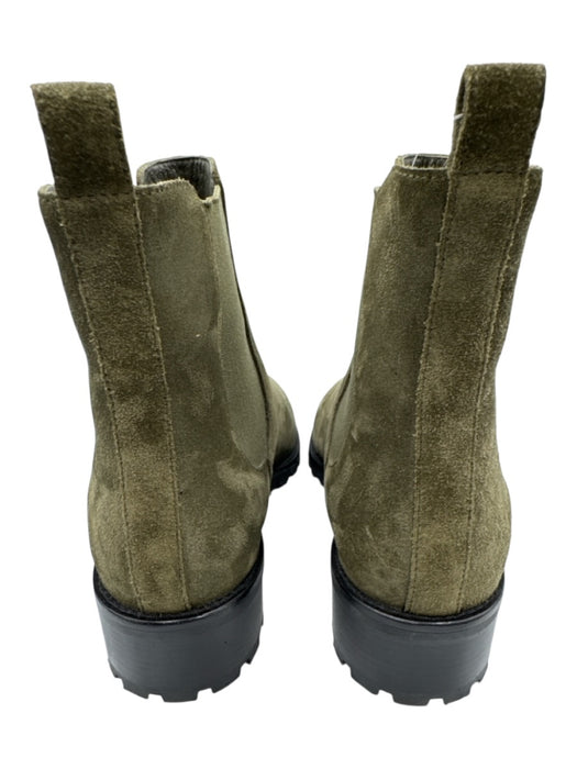 Manolo Blahnik Shoe Size 35.5 Green & Black Leather Upper Suede Chelsea Booties Green & Black / 35.5