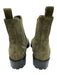 Manolo Blahnik Shoe Size 35.5 Green & Black Leather Upper Suede Chelsea Booties Green & Black / 35.5