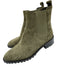 Manolo Blahnik Shoe Size 35.5 Green & Black Leather Upper Suede Chelsea Booties Green & Black / 35.5