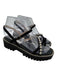 Jimmy Choo Shoe Size 35.5 Black & Silver Leather Foam Sole Studded Sandals Black & Silver / 35.5