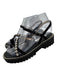 Jimmy Choo Shoe Size 35.5 Black & Silver Leather Foam Sole Studded Sandals Black & Silver / 35.5