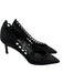 Jimmy Choo Shoe Size 35.5 Black Leather Cut Out Scalloped Edge Pointed Toe Pumps Black / 35.5