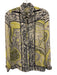 Etro Size 40 Yellow, Green, Black Silk Long Sleeve Paisley Button Front Top Yellow, Green, Black / 40