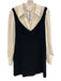 Cinq a Sept Size 6 Black & Cream Triacetate Blend Long Sleeve Collar Dress Black & Cream / 6
