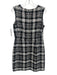 Theory Size 6 Black & White Cotton Blend Sleeveless Boucle Plaid Dress Black & White / 6