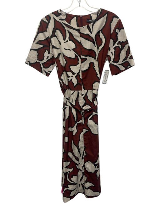 S Max Mara Size Est Small Red, Black, White Cotton Blend Short Sleeve Dress Red, Black, White / Est Small