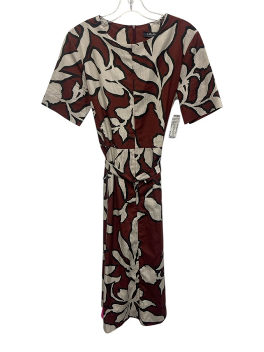 S Max Mara Size Est Small Red, Black, White Cotton Blend Short Sleeve Dress Red, Black, White / Est Small