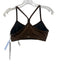 Alo Size Small Brown & Black Nylon Blend Stretch Waist Houndstooth Bra Pant Set Brown & Black / Small
