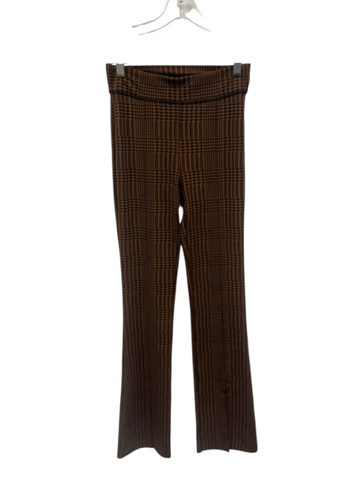Alo Size Small Brown & Black Nylon Blend Stretch Waist Houndstooth Bra Pant Set Brown & Black / Small