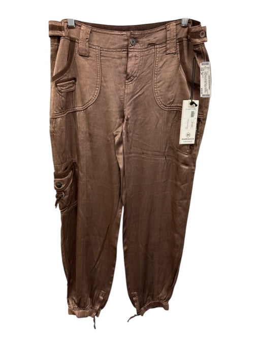 Marrakech Size 26 Light Brown Viscose Blend Low Rise Cargo Pockets Satin Pants Light Brown / 26
