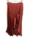 Free People Size 6 Rust Orange Polyester Satin Ruffle High Low Midi Skirt Rust Orange / 6