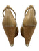 Jimmy Choo Shoe Size 36.5 Beige Patent Leather Cork Wedge Ankle Strap Wedges Beige / 36.5