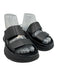 Givenchy Shoe Size 37 Black Leather 2 Strap Velcro Rubber Sole Slides Sandals Black / 37