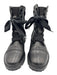 Zadig & Voltaire Shoe Size 36 Black Leather Silver Hardware Lace Up Moto Boots Black / 36