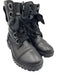 Zadig & Voltaire Shoe Size 36 Black Leather Silver Hardware Lace Up Moto Boots Black / 36