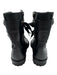 Zadig & Voltaire Shoe Size 36 Black Leather Silver Hardware Lace Up Moto Boots Black / 36