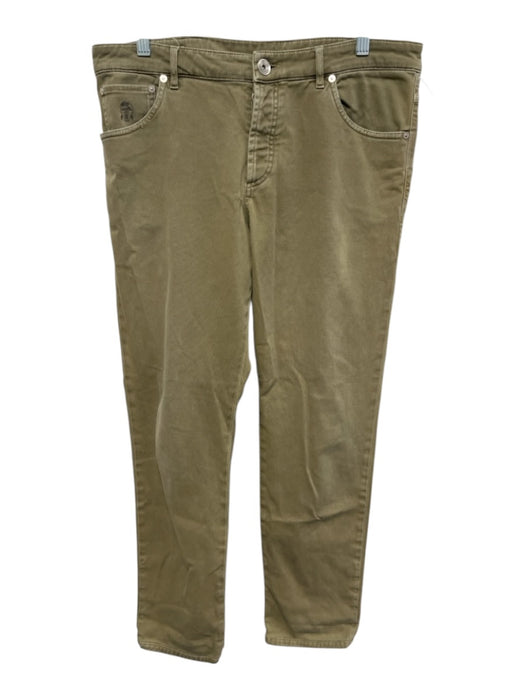Brunello Cucinelli Size 50 Tan Cotton Blend Solid Jean Slim Men's Pants Tan / 50