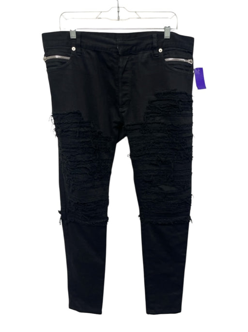 Balmain Size 36 Black Cotton Distressed Men's Pants Black / 36