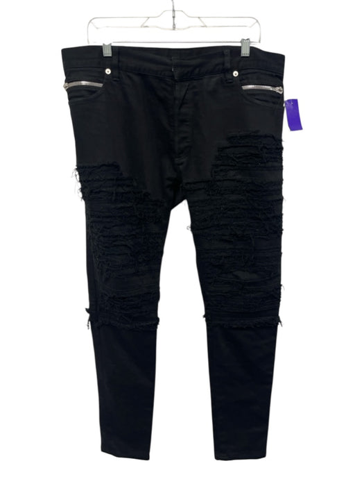 Balmain Size 36 Black Cotton Distressed Men's Pants Black / 36