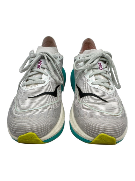 Hoka Shoe Size 11 Gray, White, Blue Nylon Blend Rubber Sole Color Block Sneakers Gray, White, Blue / 11