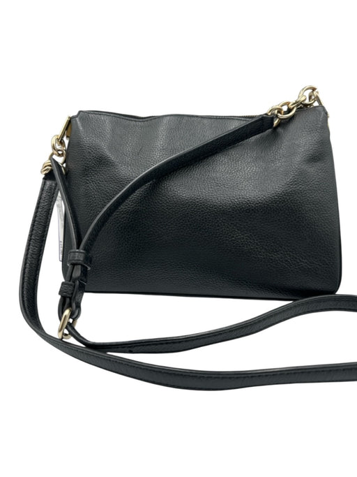 Kate Spade Black Pebble Leather Gold hardware Zip Top Crossbody Bag Black / S