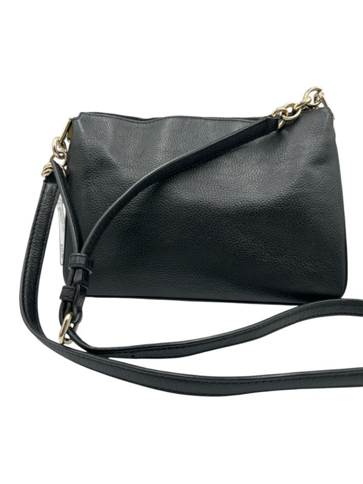 Kate Spade Black Pebble Leather Gold hardware Zip Top Crossbody Bag Black / S