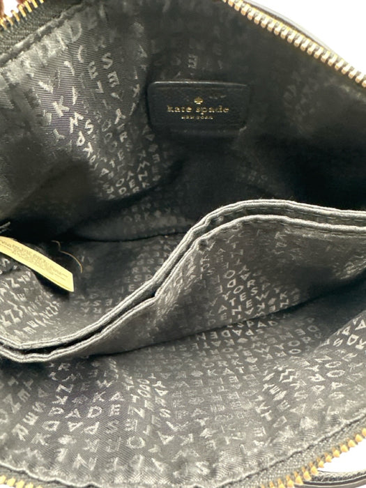 Kate Spade Black Pebble Leather Gold hardware Zip Top Crossbody Bag Black / S