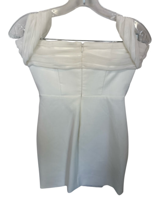 Likely Size 2 Ivory Polyester Blend Off Shoulder A Line Rouched Detail Dress Ivory / 2